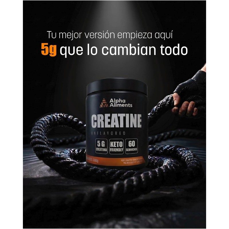 Creatina Monohidratada Micronizada en polvo sin sabor 300G Alta Pureza