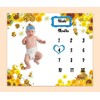 PHMOJEN Baby Monthly Milestone Blanket| Sunflower Bee Honeycomb Golden Honey