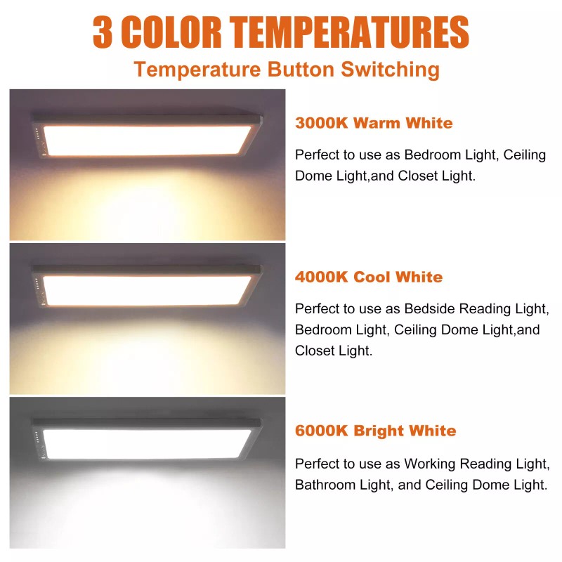 Facon Dimmable 12-30V LED RV Camper Lamp Fixture Ceiling Dome