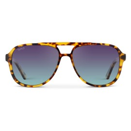 WearMe Pro Chic Retro Oversized Polarized Sunglasses: Statement Aviator for Women (Honey Tortoise Frame/Twilight Gradient Lens)