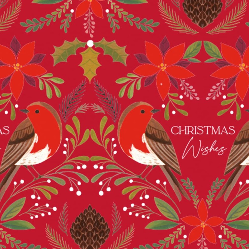 Glick Four Sheets Robin Christmas Tissue Paper, Red Robin Tissue