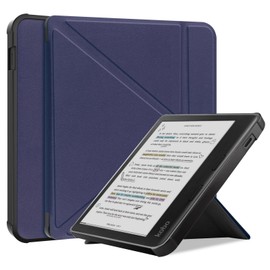 DWaybox Case for Kobo Libra Colour 7.0 inch 2024 Released, with Auto Sleep/Wake, Soft TPU Matte Back Cover, Slim Lightweight Origami Shell Protective Smart Cover -Dark Blue