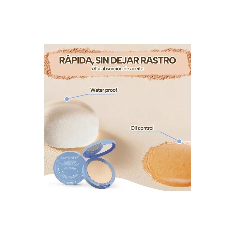 Base Maquillaje Polvo Compacto Fijador Matte 2pcs