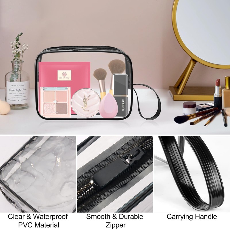 CGBE Transparent Cosmetic Bag 3 Pieces Makeup Bag Handbag Cosmetic