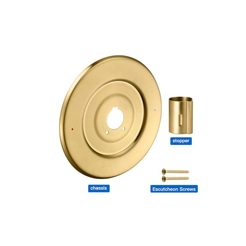Shower Handle Cover Plate, Brushed Gold,for One-Handle Tub and Shower