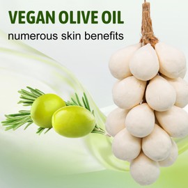 SAPHUS Handmade Soap Bars for Face and Body Wash, Natural Vegan Soap for Men and Women and Kids, Cold Process, White