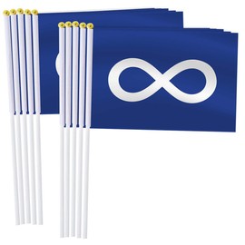 10 Pack Metis Handheld Small Flag,Mini Metis Hand Held Miniature Stick Decor