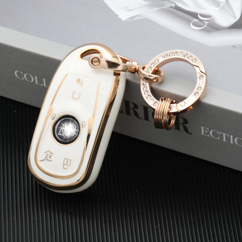 LEERLY Key Fob Cover for Buick Accessories, White
