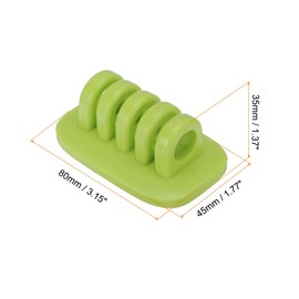 HARFINGTON Cable Clips Silicone Cable Management for Cord Organizer Cable Clips Bedroom Nightstand Wire Desk Table Accessories Office Spaces Car, Green