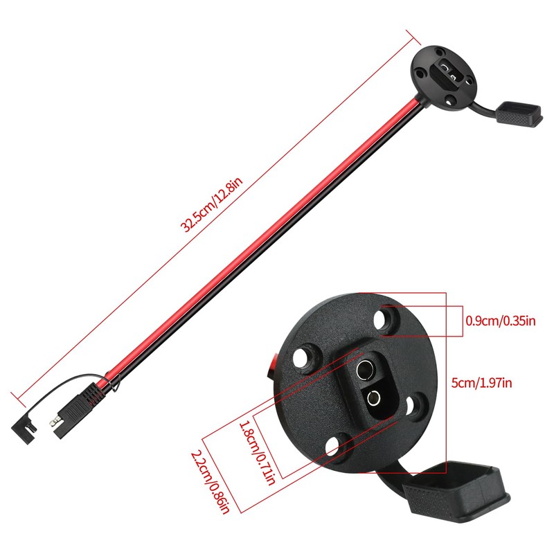 WYTUDTE 2 Pack SAE Plug Connector 10AWG – Quick Disconnect