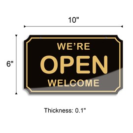 Open Signs for Business, Acrylic Open Sign With Hanging Chain, Double-Sided Design, References to Bars, Pet Shops, Retail Shops, Etc.10x6 Inche