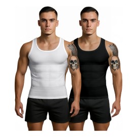 Camiseta 2pzs Para Corregir Postura Hombre Fajas Cinturillas 