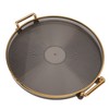 Round Tray with Gold Handle Elegant Multi Functional Golden Rim