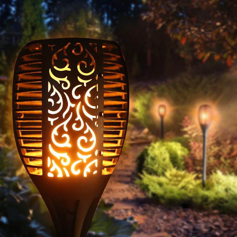 Green Blue GB156 Solar Garden Torch with Realistic Flame Garden