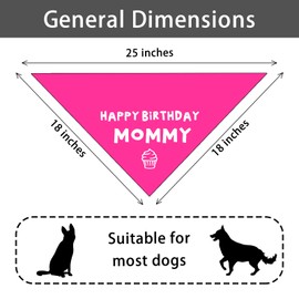 Yishuliwu Happy Birthday Mommy Red Dog Bandana Triangle Dog Scarf Decorations Accessories for Dogs Pets Cat Pet Scarves for Dog Lovers Owner Gift Pet Lover Gifts, navy pink