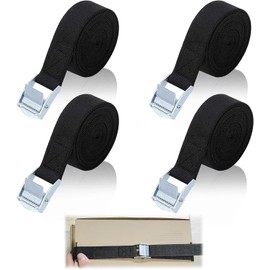maseyboc 16.4ft Tie Down Straps, 16.4ft x 0.98" Lashing Strap, Lashing Secure Strap with Cam Buckles Adjustable, Packing Straps Heavy-Duty for Motorcycle, Cargo, Truck, Luggage, Car Roof Racks 4 Pack
