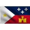 DMSE Ethnic Louisiana Acadiana Flag 3X5Ft Foot 100% Polyester 100D