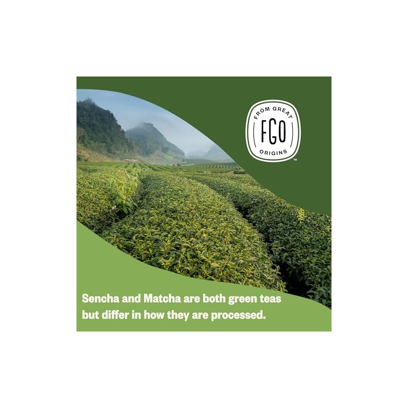 FGO Té Matcha y Verde Japonés Orgánico, 100 Bolsitas de