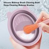 5pcs Makeup Brush Cleaning Solution Bowl Kit Residue Removal Powder