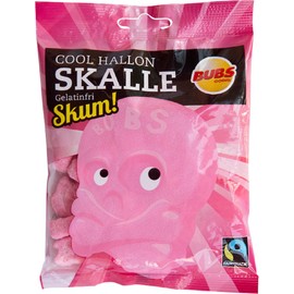 2 Bags x 90g of Bubs Godis Cool Hallonskalle Skum - Original - Swedish - Sour - Cool Raspberry Skull Foam - Gelatine Free - Wine Gums - Candy
