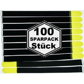 80 cm x 50 mm resealable Velcro cable ties with metal eyelet - cable Velcro tape 300 mm reusable, yellow