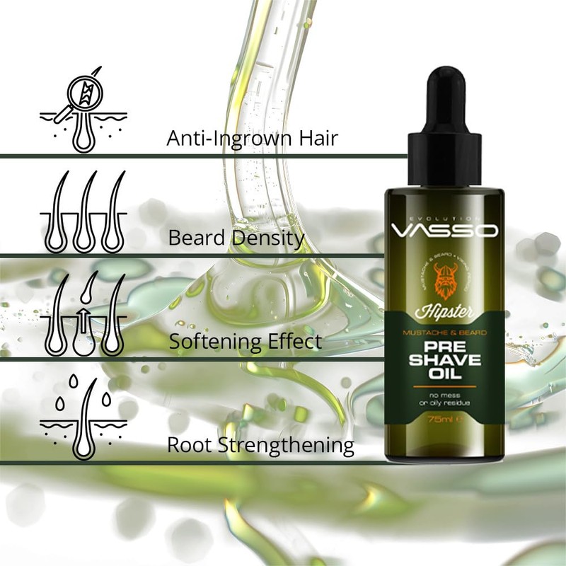 Vasso Hipster Mustache & Beard Pre Shave Oil 75 ml