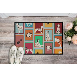 Caroline's Treasures MLM1119MAT Lots of Dalmatian Doormat 18x27 Front Door Mat Indoor Outdoor Rugs for Entryway, Non Slip Washable Low Pile, 18H X 27W