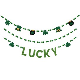 St Patricks Day Decorations 3 Pack Felt Pompom Banner Pre-Assembled