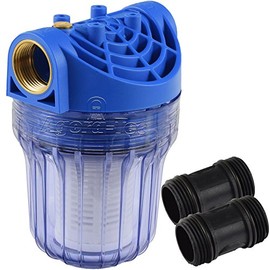 Agora-Tec® AT Water Filter Small with Max. Operating Pressure: 8 Bar, Max. Flow Rate: 3000 l/h, Mesh Size Filter Screen: 0.15 mm, Connections: 1 Inch (30.3 mm) Female Brass Bushings