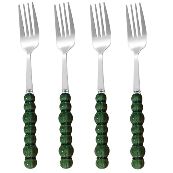 CHENSHUO Stainless Steel Forks, Ceramic Handle Forks, Korean Dessert Fork