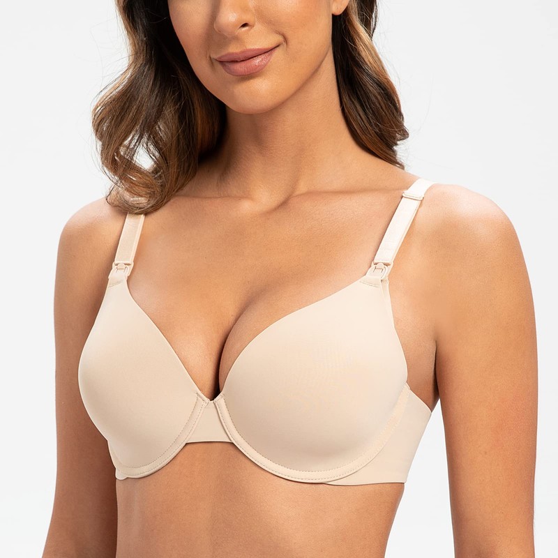 MELENECA Women's Breastfeeding Padded Plus Size Convertible Underwire Nursing Bra