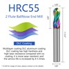 AYCHOLIZ 1/8" Solid Carbide Ball Nose End Mill 2Flute DLC