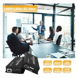 Extensor Kvm Hdmi A Rj45 Ethernet Sobre Cat5e/6/7 150m