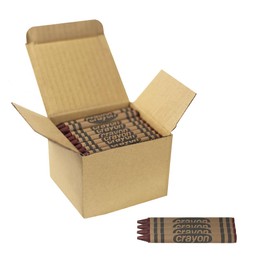 Lucky Art Crayonology 80 Count Single Color Crayons Bulk Pack - BROWN single color crayon refill - Regular size crayons (5/16" x 3-1/2")