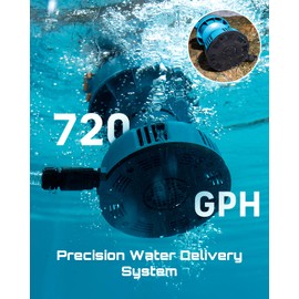SEESII Floating Water Pump Battery Powered, 720GPH Cordless Water Transfer Pump w/ 2 Pcs 4000 mAh Batteries & Charger, 25 ft of Lift, 3/4" Outlet, Portable Small Pump for Pool, Pond, RV, Boat, Garden
