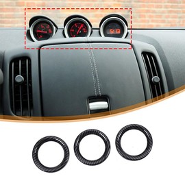 Hcilloend Nissan Fairlady Z Z34 2008-2020 Instrument Ring, Keaking Ring, Decorative Ring, Center Console Instrument Ring, ABS, Interior Parts, Easy Installation, Custom Car Supplies, 3 Piece Set