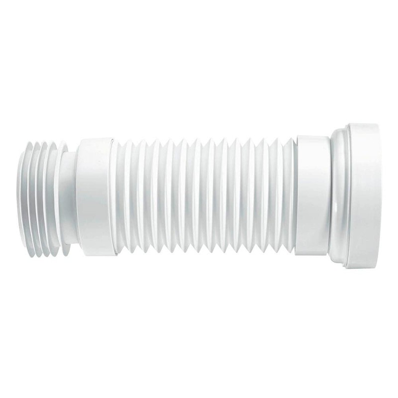 McAlpine WC-F18R Straight Flexible WC Connector, White
