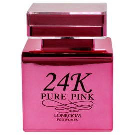 Lonkoom 24K Pure Pink - Fragrance for Women - Fruity and Floral Scent - Perfume Notes of Apple, Orange Blossom, Jasmine, Freesia, Amber, Vanilla - Long Wearing Aromatic Projection - 3.4 oz EDP Spray