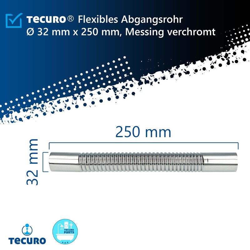 tecuro Flexible Outlet Pipe Diameter 32 mm for Siphon Odour