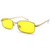 SPEED ADDICT METAL SQUARE SUNGLASS for Japan, Gold × YELLOW