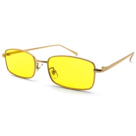 SPEED ADDICT METAL SQUARE SUNGLASS for Japan, Gold × YELLOW