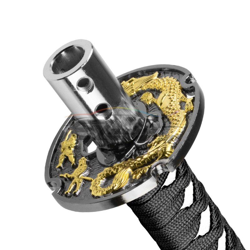 EZAUTO WRAP 26cm Black White Shift Knob Samurai Sword Alloy
