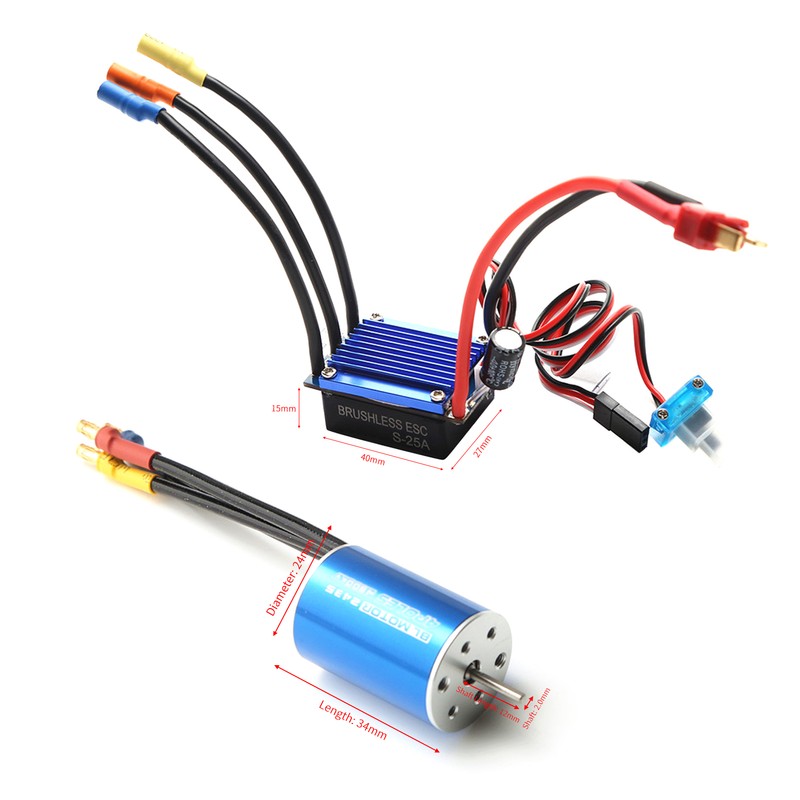 2435 3300KV Brushless Motor and 25A ESC 2.2KG Servo Programming