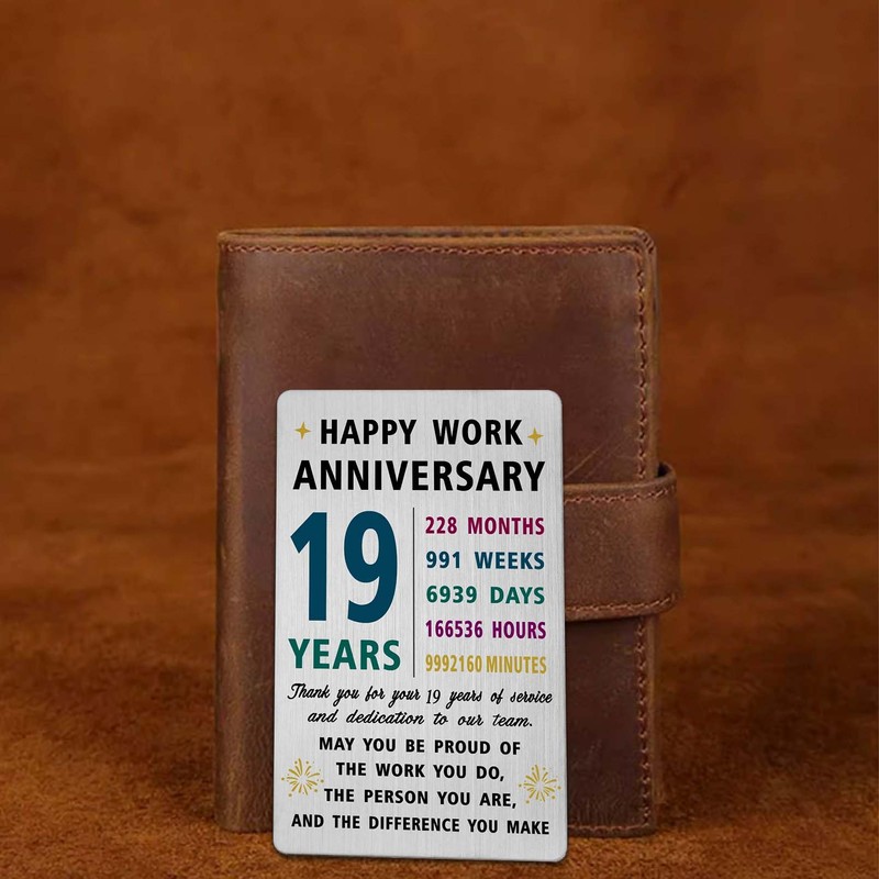 Richesele 19th Work Anniversary Card - Thank You 19 Years