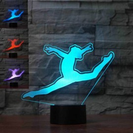 MOLLY HIESON 3D Gymnastics Ballet Night Light Table Desk Optical Illusion Lamps 7 Color Changing Lights LED Table Lamp Xmas Home Love Birthday Children Kids Decor Toy Gift