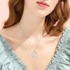 LWXIE Diamond Wolf Necklace 925 Sterling Silver Wolf Moon Pendant
