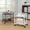 SunnyPoint 2-Tier Metal Rolling Utility Cart – Mobile Storage Shelf
