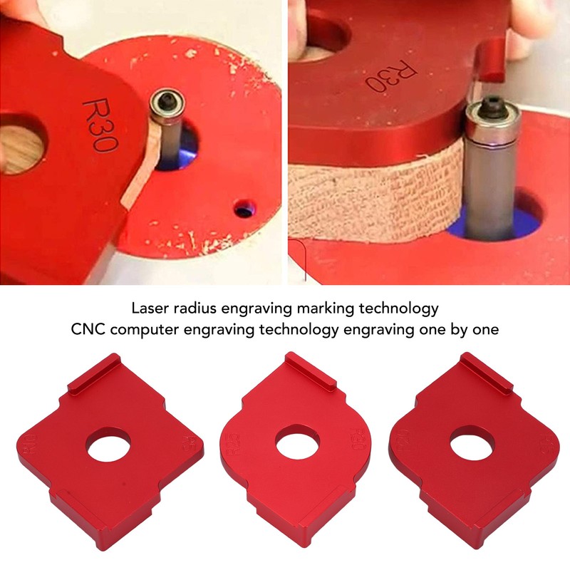 3PCS Radius Jig Router Template Handheld Aluminum Alloy Rust Proof
