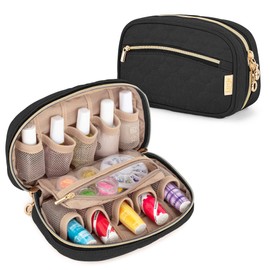 LUXJA Nail Polish Case - Holds 10 Bottles (15ml - 0.5 fl.oz), Nail Polish Organizer with Zipper Pockets (Bag Only), Black