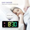 OQIMAX Digital Alarm Clock LED Display RGB Alarm Clocks Bedside